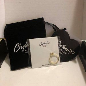 Clear Chéri Heart Vermeil Ring size 8